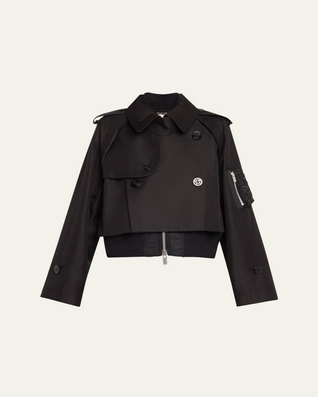 Hybrid Crop Trench Blouson Jacket